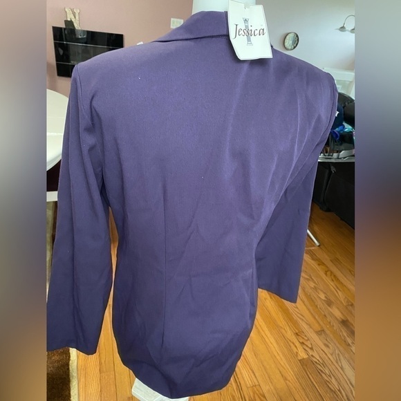 Jessica Vintage Tailored Blazer - Golden buttons Sz 12 purple - Picture 5 of 14